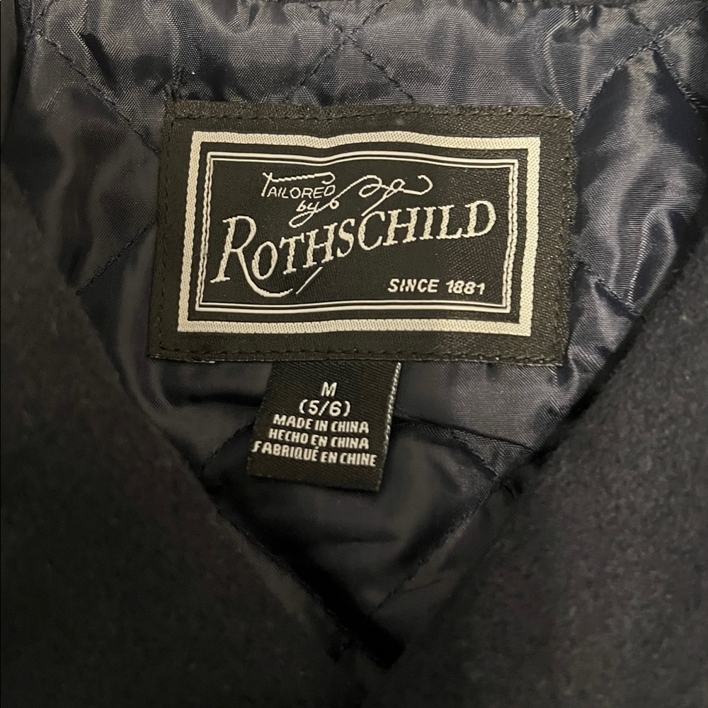 Rothschild classic kids’ pea coat, midnight (navy blue), size M (5/6) NWT! - Picture 2 of 6
